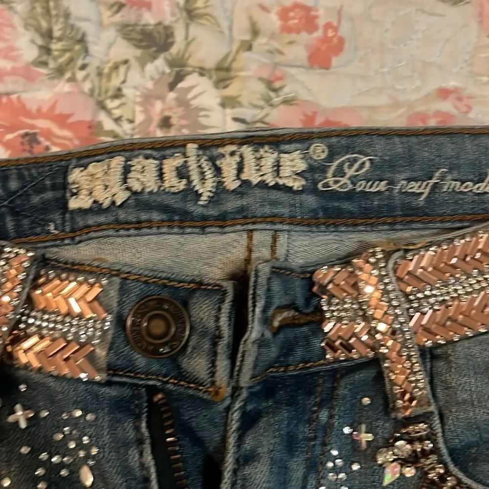 Machine Women's Blue Embellished Jeans - Picture 3 of 7